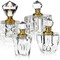 4 Pack Crystal Perfume Bottle Set in 4 Unique Designs, Empty Refillable Bottles for Fragrances, Bathroom Decor